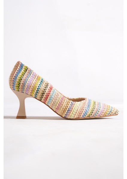 Kandy Çok Renkli Stiletto Kısa Kadeh Topuklu Ayakkabı fiyatları