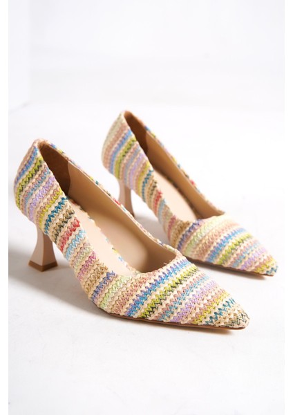 Kandy Çok Renkli Stiletto Kısa Kadeh Topuklu Ayakkabı fırsatları