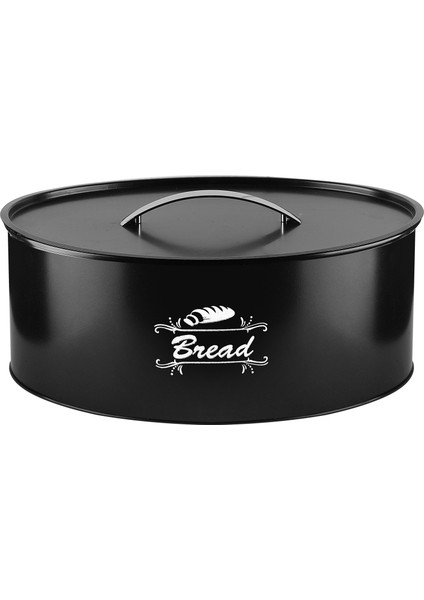 Metal Oval Ekmek Kutusu-Siyah