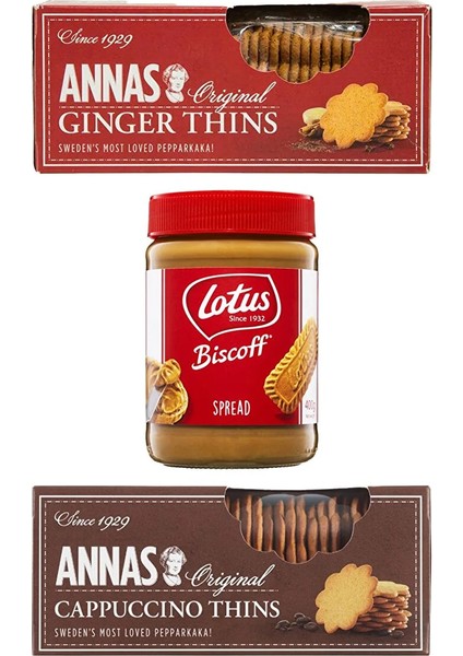 Annas Cappuccino + Ginger Thins + Lotus Biscoff Spread