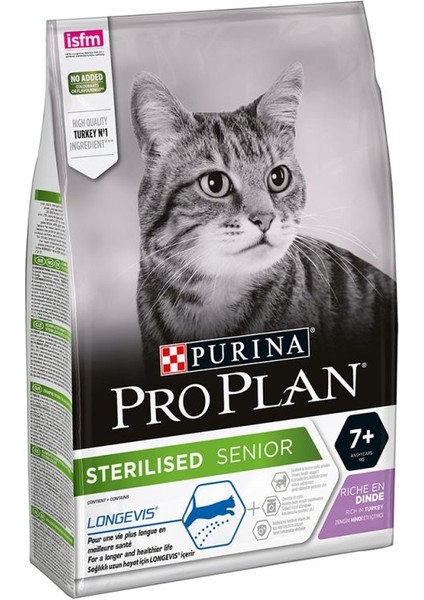 Proplan Sterilised Senior 7+ Hindili Kısır Kedi Maması 3 kg Ileri Yaş Yaşlı Kısır Kediler Için