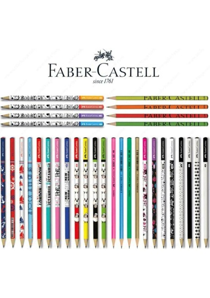 Faber Castell 12'li Karma Desen Yuvarlak Kurşun Kalem-1