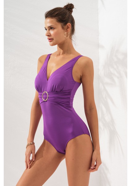 Stella V Yaka Tokalı Korseli Mayo Mor 231133 modelleri