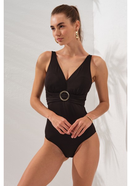 Stella V Yaka Tokalı Korseli Mayo Siyah 231133 fırsatları