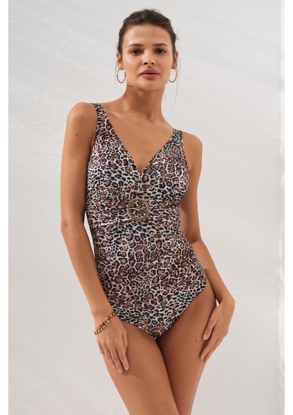 Stella V Yaka Tokalı Korseli Mayo Leopar 231133-D modelleri
