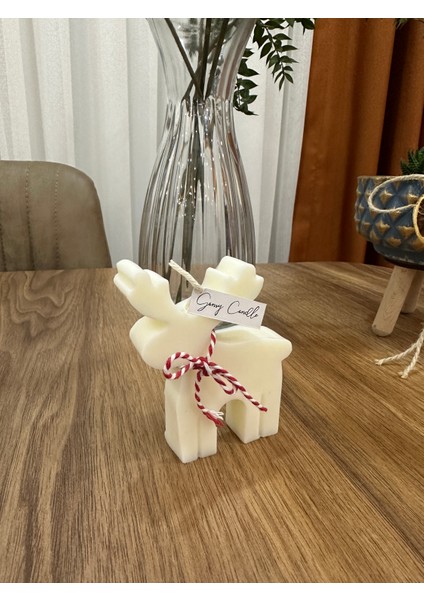 Dekoratif Yılbaşı Geyik Kokulu Mum - Soya Wax Mum- Geyik Mum modelleri