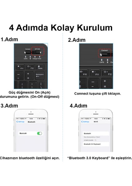 Tablet ve Telefonlar Için Bluetooth Klavye ve Mouse Set - AL3476