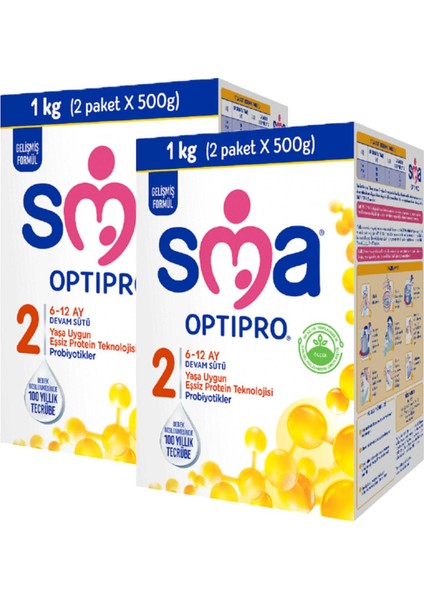 2 Optipro Probiyotik 6-12 Ay Bebek Sütü 1000 gr 2 Adet