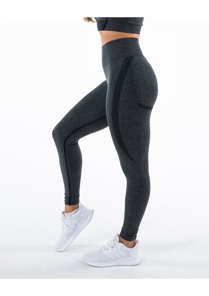 Seamless Push Up Black And Grey Spor Tayt