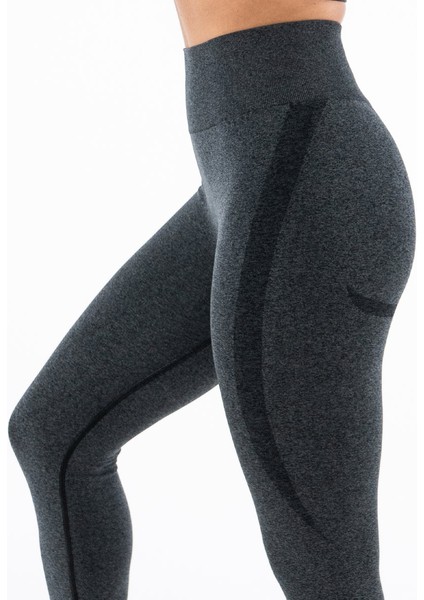 Seamless Push Up Black And Grey Spor Tayt