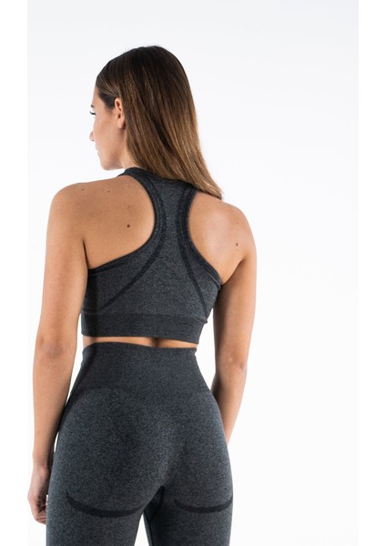 Seamless Push Up Black And Grey Spor Tayt