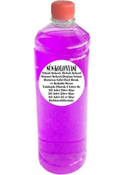 Yasemin Kokulu Sıvı Şişe Süsü Için Süsü Kolonyası - 1 Litre Lila