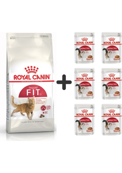 Fit 32 Kuru Kedi Maması 2 kg + 6 Adet Yaş Mama