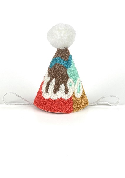 Çok Renkli Safari Punch Nakışlı Two Huni Doğum Günü Saç Bandı