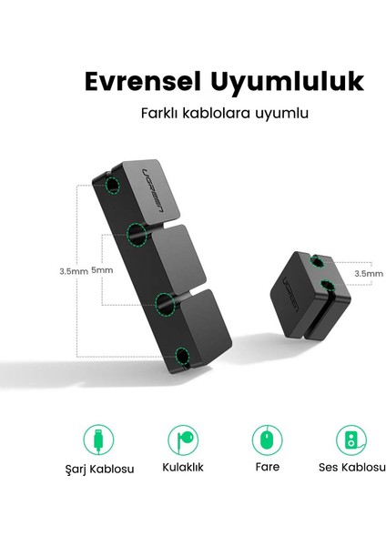 4 + 2 Kanallı Silikon Kablo Düzenleyici Organizer modelleri