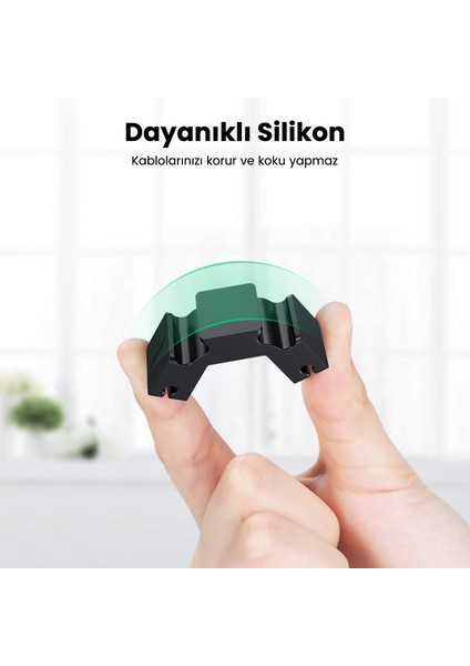 4 + 2 Kanallı Silikon Kablo Düzenleyici Organizer indirimleri