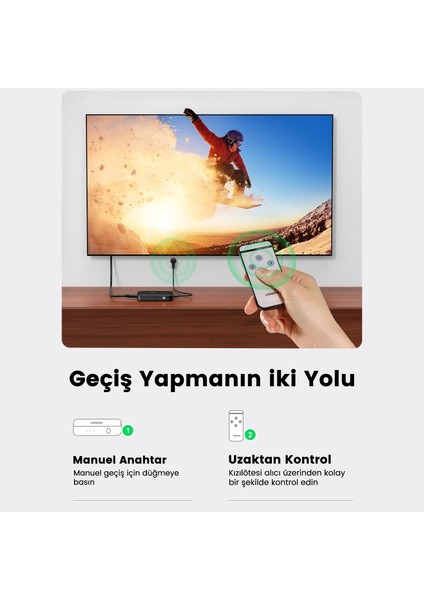 Uzaktan Kumandalı 3 Giriş 1 Çıkış 4K 30Hz HDMI 1.4 Switch modelleri