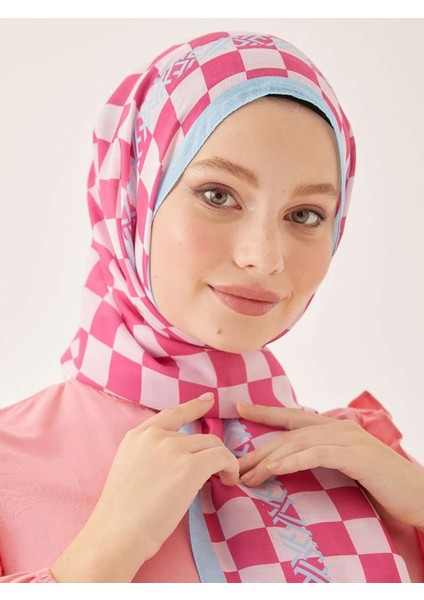 Satranç Desen Dijital Soft Şal-Pembe fiyatları