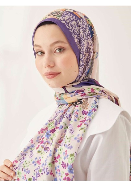 Yamalı Çiçek Desen Dijital Soft Şal-Koyu Mor fırsatları