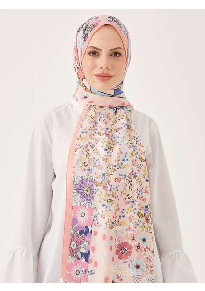 Yamalı Çiçek Desen Dijital Soft Şal-Yavruağzı fiyatları