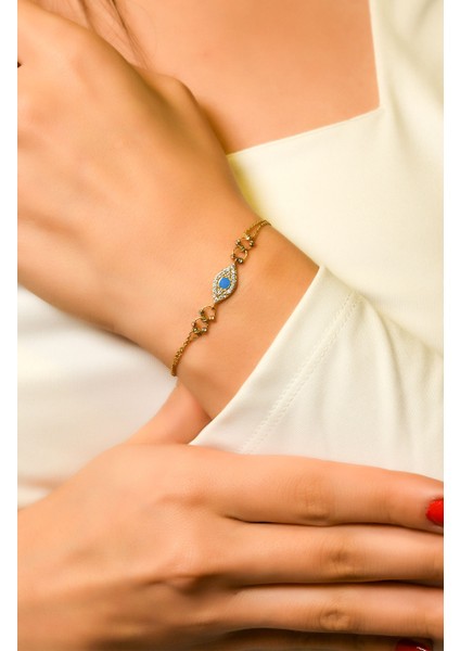 Ravi Mineli Taşlı Tasarım Bileklik 14 Ayar A052428