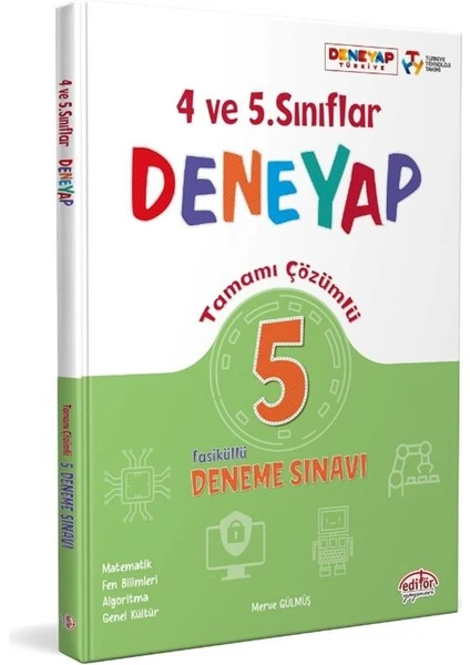 Editör Yayınları 4. ve 5. Sınıf Deneyap Tamamı Çözümlü 5 Deneme Sınavı