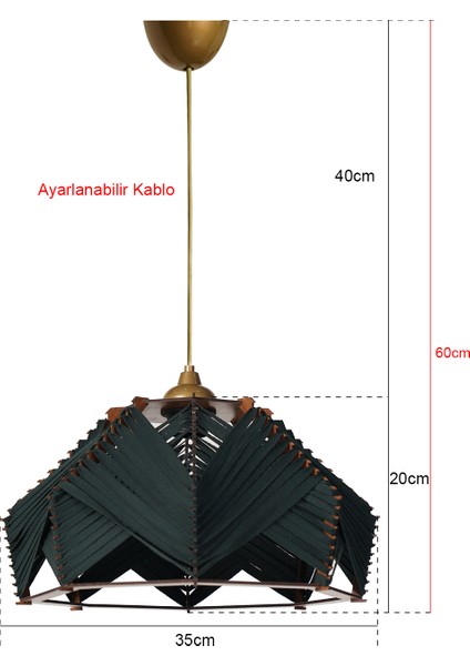 Chaos Sarkıt Avize Zümrüt Yeşil