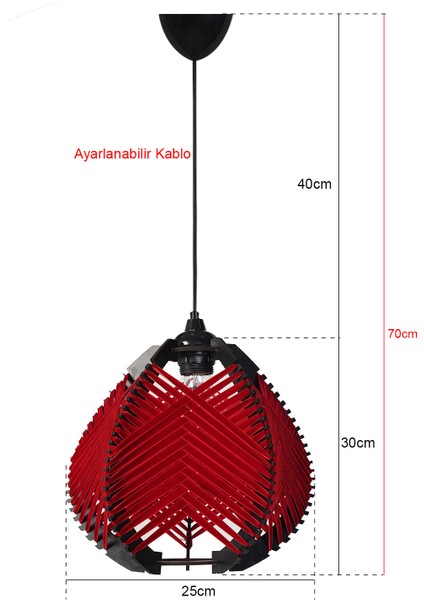 Lierre Sarkıt Avize Kırmızı