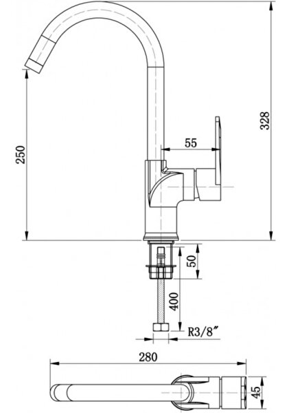 Sun Yüksek Lavabo Bataryası SN208