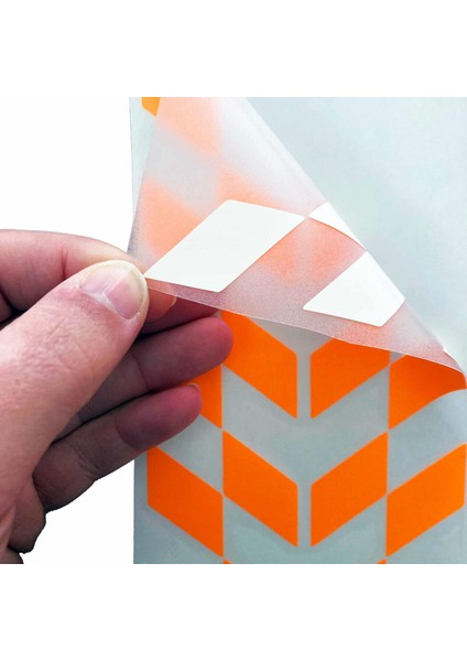 Floresan Turuncu Damalı Kask Motosiklet Sticker Takımı Çınar Extreme modelleri