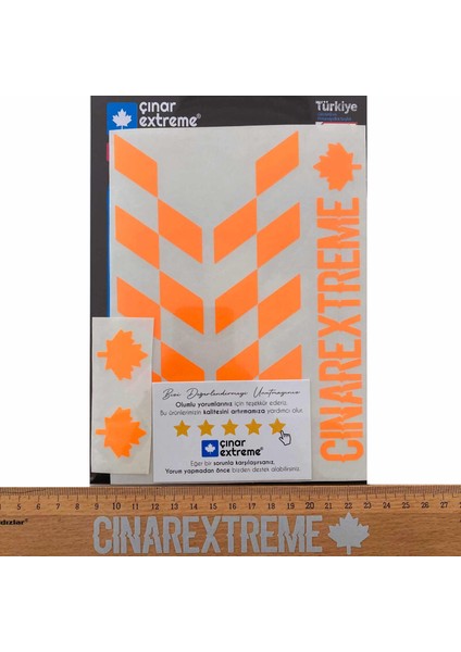 Floresan Turuncu Damalı Kask Motosiklet Sticker Takımı Çınar Extreme fırsatları