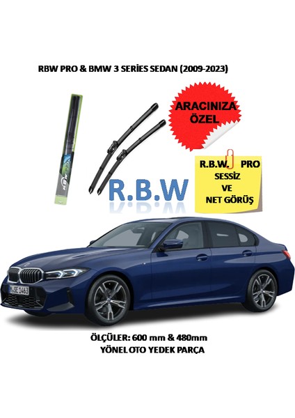 Pro Bmw 3 Series Sedan (2009 - 2023) Aracınız Için Özel Üst Seviye Pro Muz Tip Silecek Takımı