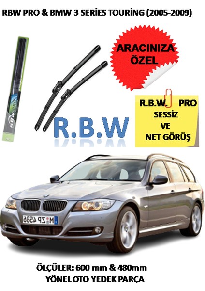 Pro Bmw 3 Series Touring (2005 - 2009) Aracınız Için Özel Üst Seviye Pro Muz Tip Silecek Takımı