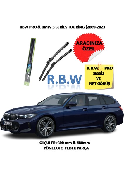 Pro Bmw 3 Series Touring (2009 - 2023) Aracınız Için Özel Üst Seviye Pro Muz Tip Silecek Takımı