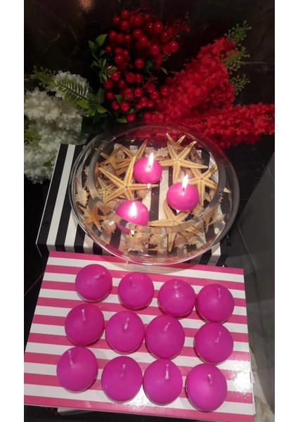 Iv Candles Homedecor 24'li Pembe Suda Yüzen Mum