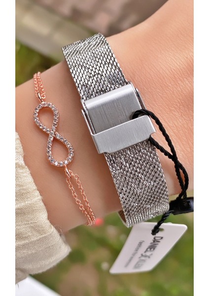 Rose Gümüş Renk Hasır Çelik Kordon Kadın Kol Saati fırsatları