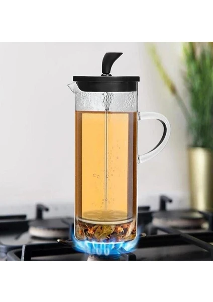 Ateşe Dayanıklı 600 ml 17 cm Borosilikat French Press