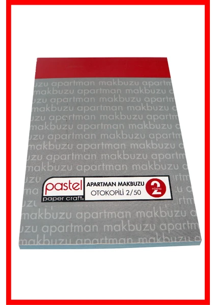 Apartman Makbuzu 14X20 cm Boyutunda 2/50 Otokopili 1 Asıl 1 Suret 2 Nüsha (1'li Paket) 1 Adet