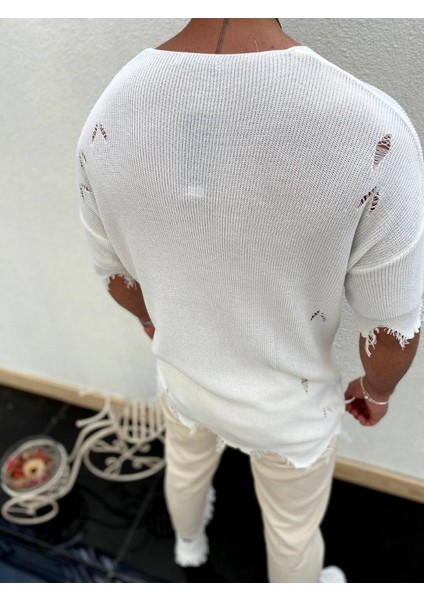 Yırtık Detaylı Tişört Lazer Kesim Tshirt fiyatları