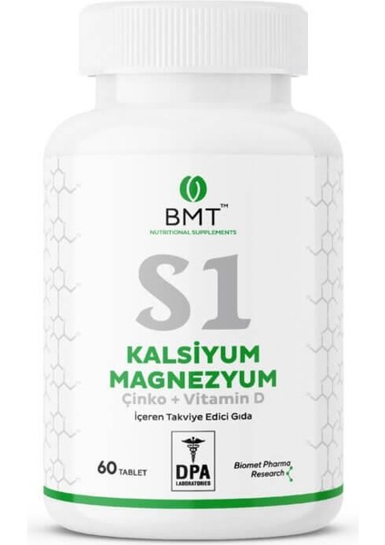 S1 Kalsiyum - Magnezyum - Çinko - Vitamin D - 60 Tablet