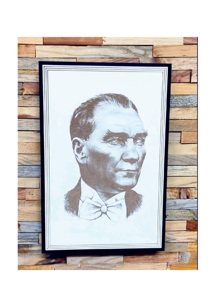 Ahşap Üzerine Lazer Kazıma Mustafa Kemal Atatürk Tablo Duvar Dekorasyon
