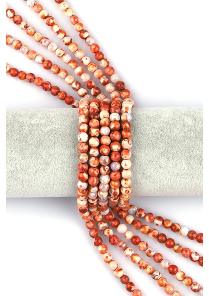 Turuncu Crazy Akik Doğal Taş Dizi Küre Kesim