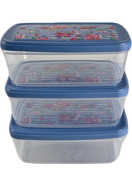 Gıda Saklama Kabı Erzak Saklama Kabı Meyve Sebze Et Balıkları Taze ve Kuru Tutmak Için 850 ml x 3'lü Set