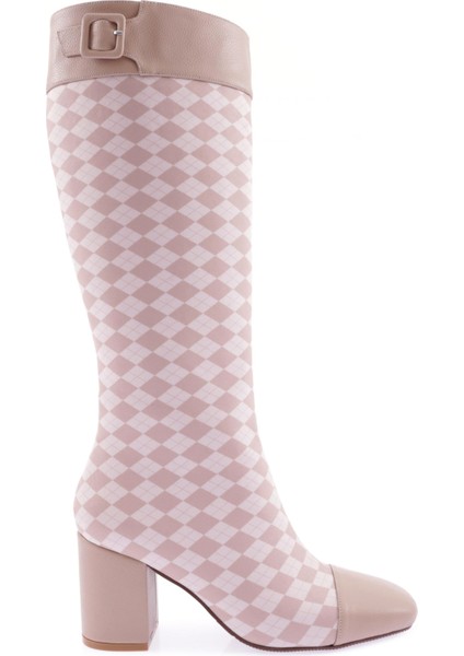 K610-22K Kadin Küt Burun Topuklu Çizme