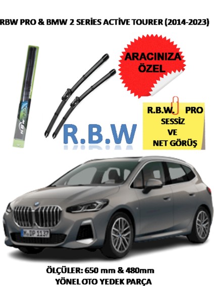 Pro Bmw 2 Series Active Tourer (2014 - 2023) Aracınız Için Özel Üst Seviye Pro Muz Tip Silecek Takımı