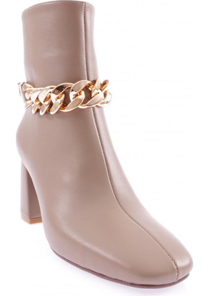 K405-22K Kadin Zincir Aksesuarli Topuklu Bot fiyatları