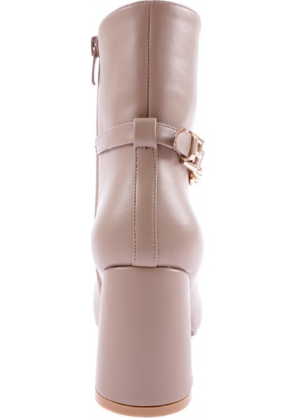 K405-22K Kadin Zincir Aksesuarli Topuklu Bot fırsatları