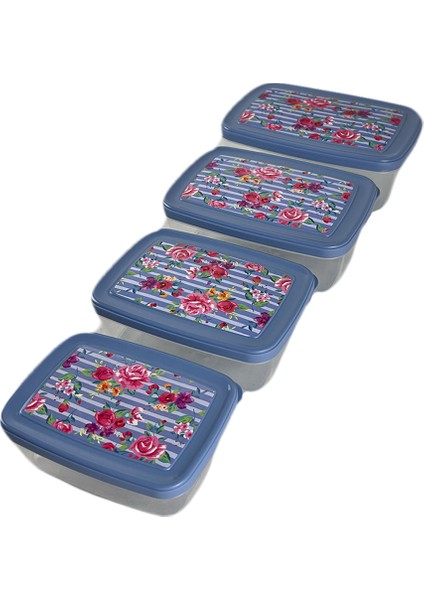 Gıda Saklama Kabı Erzak Saklama Kabı Meyve Sebze Et Balıkları Taze ve Kuru Tutmak Için 4'lü Set