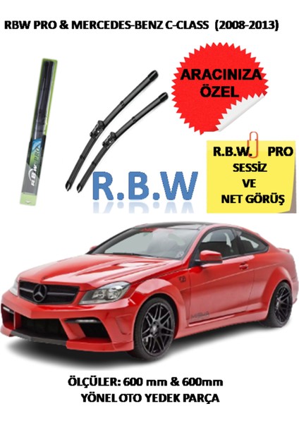 Pro Mercedes Benz C - Class (2008 - 2013) Aracınız Için Özel Üst Seviye Pro Muz Tip Silecek Takımı