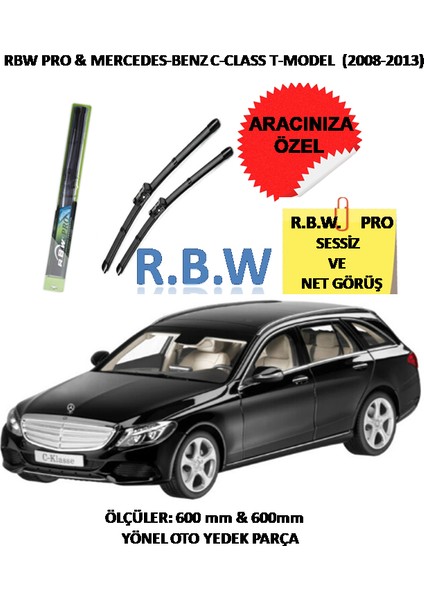 Pro Mercedes Benz C - Class T Model (2008 - 2013) Aracınız Için Özel Üst Seviye Pro Muz Tip Silecek Takımı